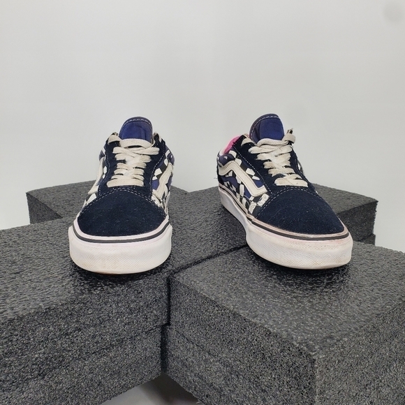 Vans Old Skool Checkerboard Blue Flame Shoes 5.5 Women 4 Men Sneakers - Picture 5 of 15